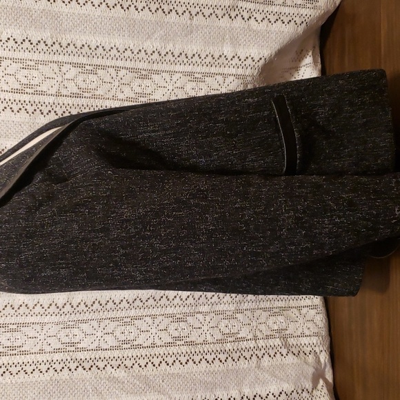 VINTAGE ASYMMETRICAL WOOL AND LEATHER BLAZER - Picture 5 of 11